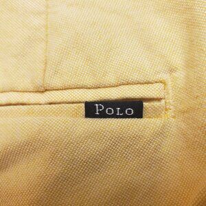 Polo Ralph Lauren Yellow 100% Cotton Flat Front Classic Fit Chino Shorts Men 42"